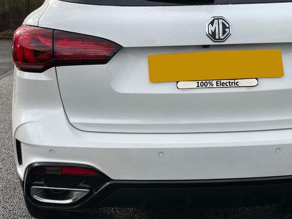 MG5 or MG HS etc Electric Car Rear Number Plate bar Vinyl Sticker 100% Electric