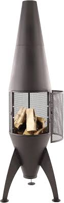 Radar Products Space Rocket Style Fire Pit Chiminea with Cover & Removable BBQ Grill