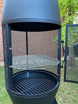 Radar Products Space Rocket Style Fire Pit Chiminea with Cover & Removable BBQ Grill