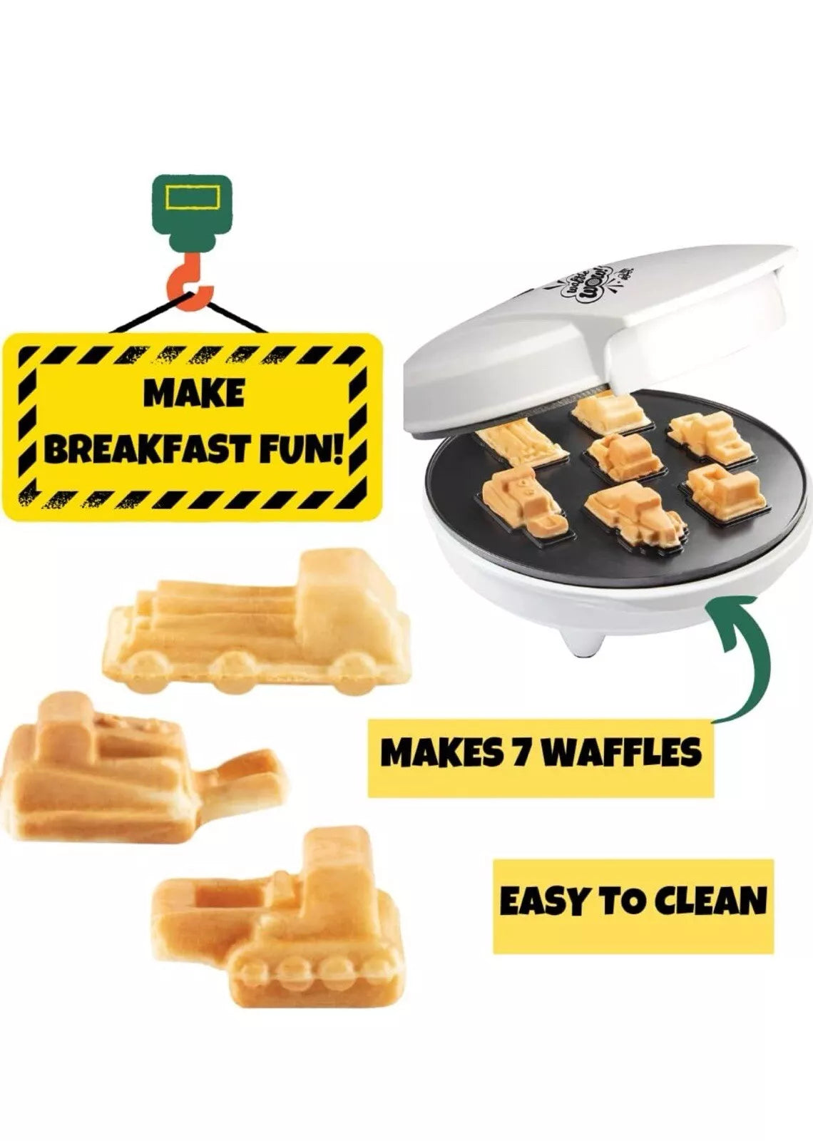 Waffle Wow! 3D Cars & Trucks Fun Waffle Maker Ideal for kids RRP £47.99