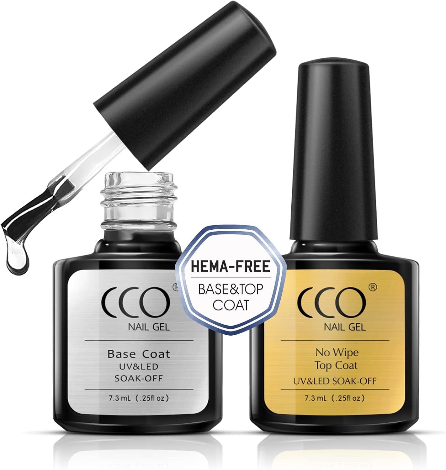 CCO UV Led Soak Off Nail Art Gel Polish Full Colour Top Base Coat 7,3ml Batches