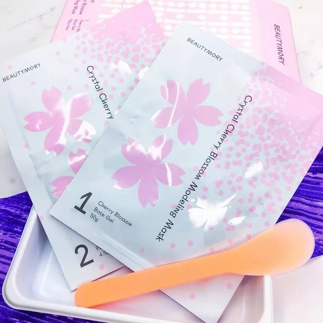 20x BEAUTYMORY Crystal Cherry Blossom Modelling Deluxe Pamper Face Mask kit RRP £9