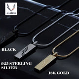 MENS NECKLACE PENDANT (925 STERLING SILVER, 18K GOLD OR GUN METAL) SNAKE CHAIN