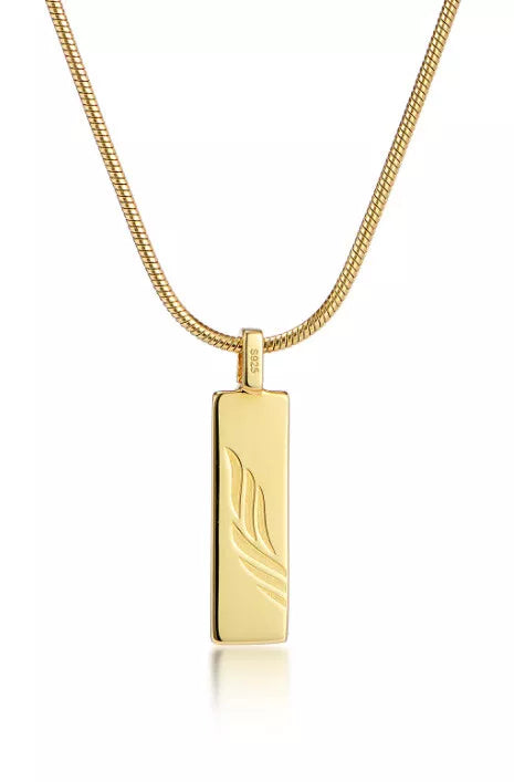 MENS NECKLACE PENDANT (925 STERLING SILVER, 18K GOLD OR GUN METAL) SNAKE CHAIN