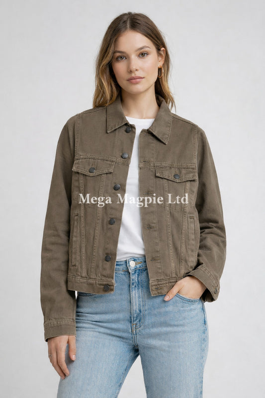RAEY JK3357 Denim Jacket Brown Ladies Oversized Jacket ALL SIZES RRP £250