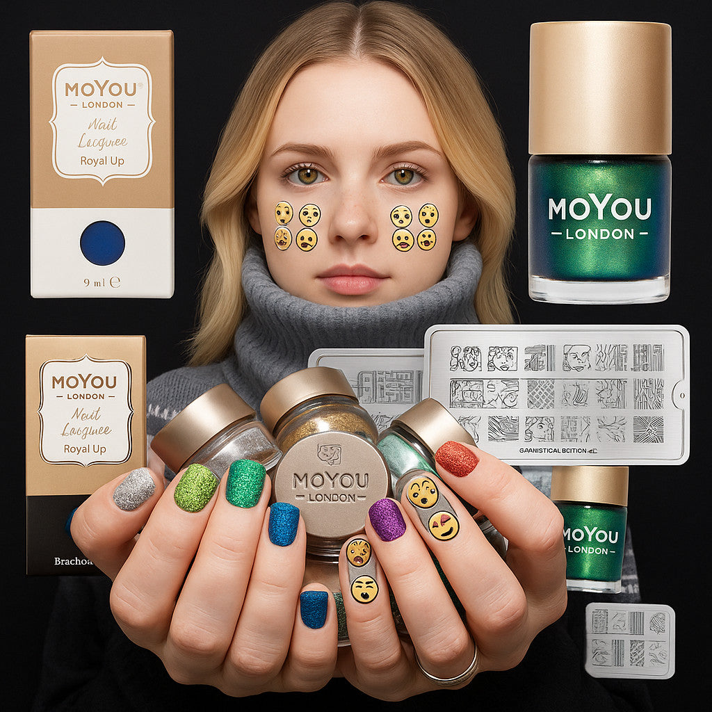 MoYou Stamping Plate Polish Lacquer Stamp Mats Glitter Top Coat Gifts Etc
