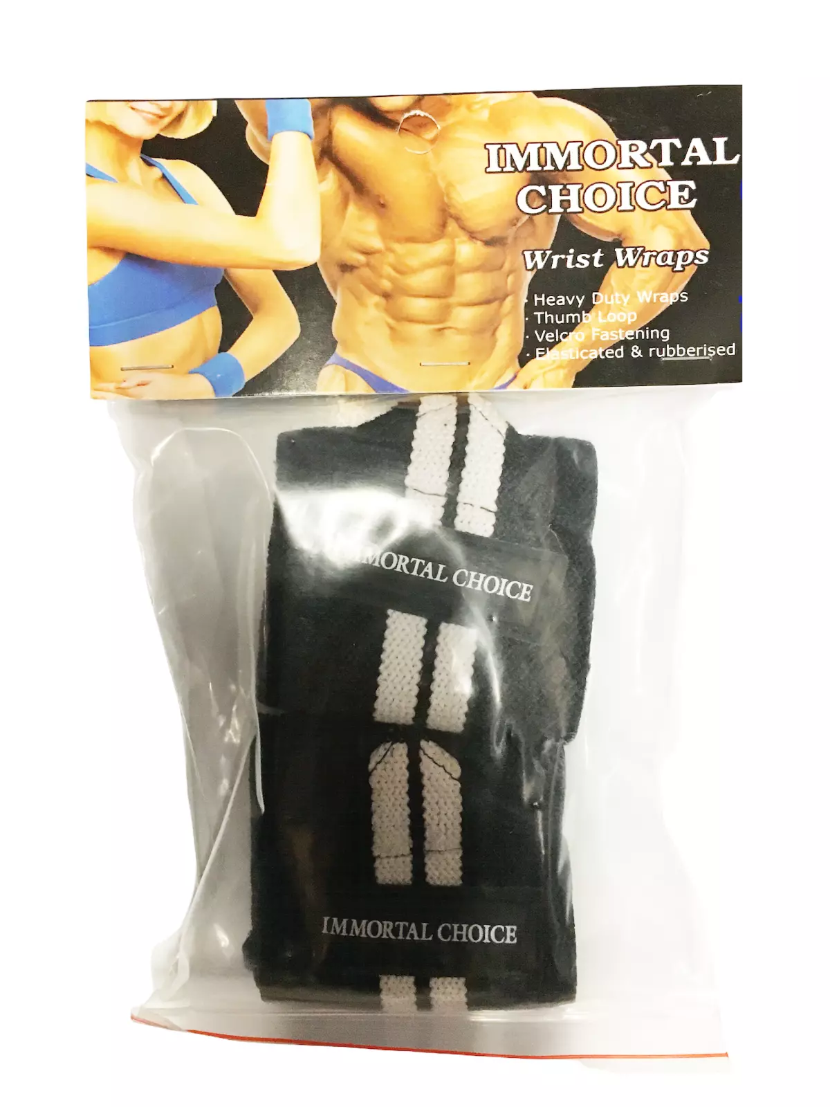 2x Immortal Choice Weight Lifting Wrist Wraps Supports Gym Training Fist Straps