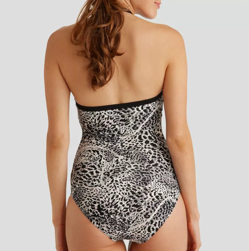 Sophina Figleaves Underwired 30D Bandeau Swimsuit Animal / Leopard swimming costume