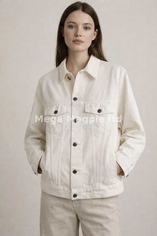 RAEY JK3357 Denim Jacket White Ladies Oversized Jacket ALL SIZES