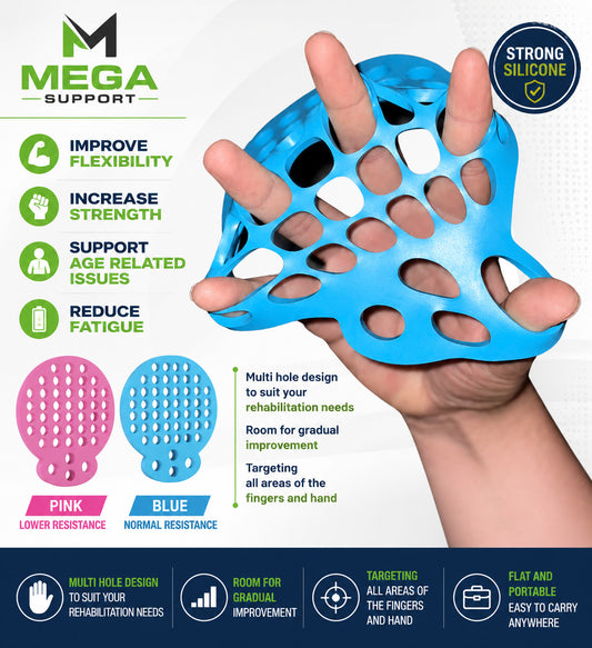 Multi Hole Finger Hand Exerciser Grip Strengthener Stretcher Resistance Band