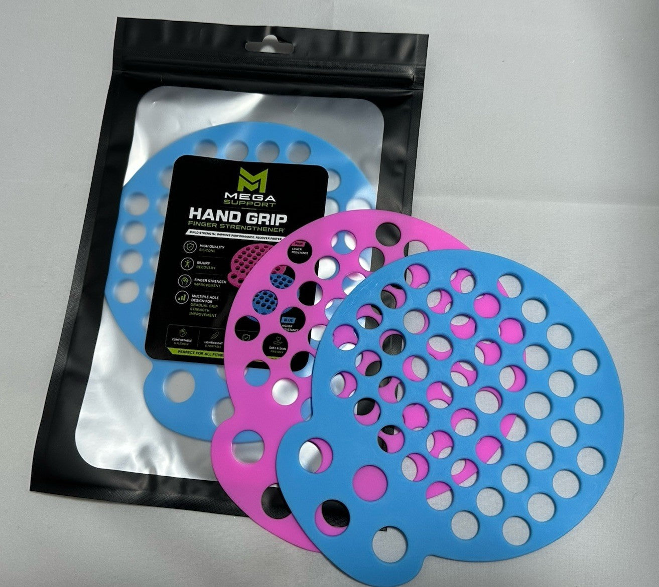 Multi Hole Finger Hand Exerciser Grip Strengthener Stretcher Resistance Band