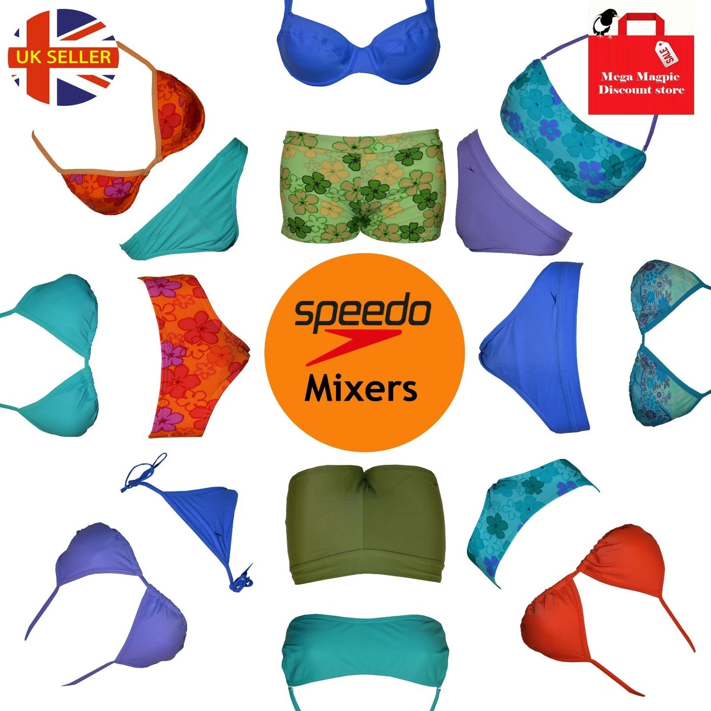 10x Mixed lot of New Speedo Bikini tops and bottoms