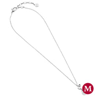 Majorica Timeless Pendant with chain 48cm long on sterling silver rhodium-plated, 10mm round white pearl and zirconia