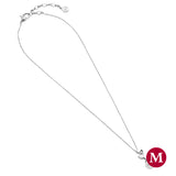 Majorica Timeless Pendant with chain 48cm long on sterling silver rhodium-plated, 10mm round white pearl and zirconia