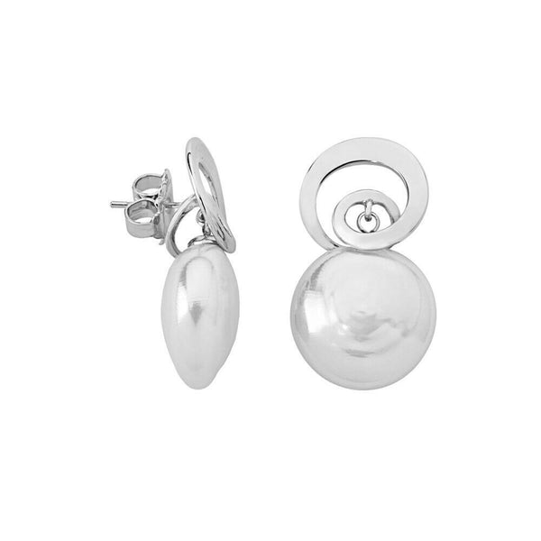 Majorica White Pearl Espiral Stirling Silver Spiral Earrings 12093.01.2.000.010