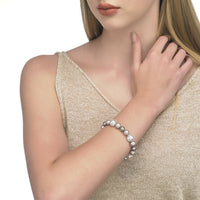 Majorica Pearl Bracelet 20cm long on sterling silver rhodium-plated, 8/12mm