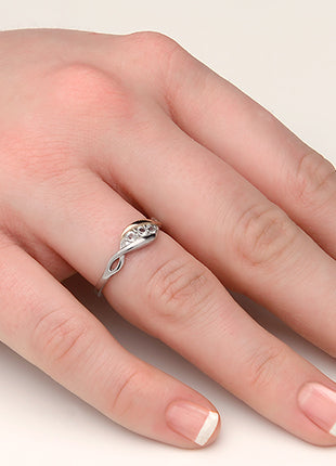 Clogau Past Present Future® Ring 3SPPFR / Size P (NO BOX)