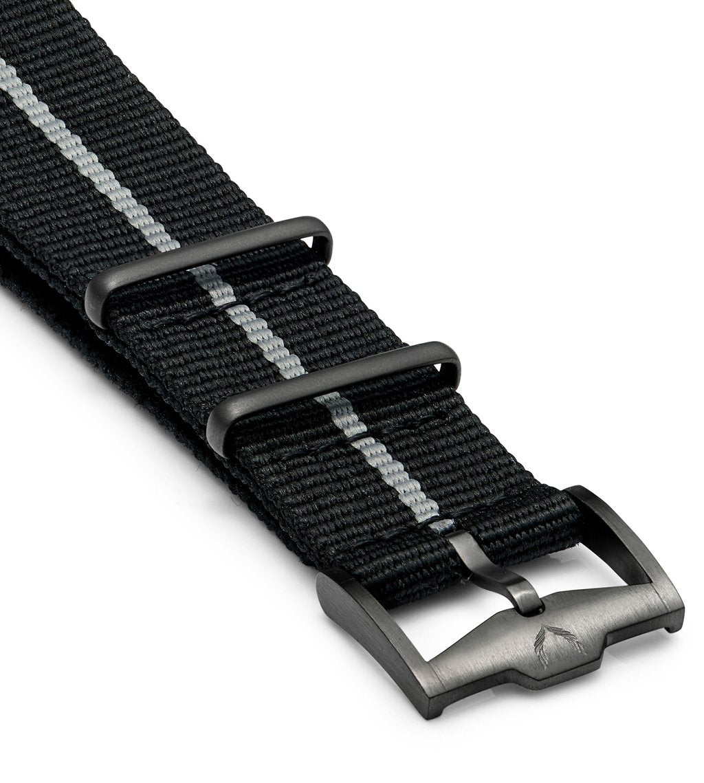 PREMIUM Watch Strap Band Army Military Divers Nylon Mens 20mm Black Grey RRP £40