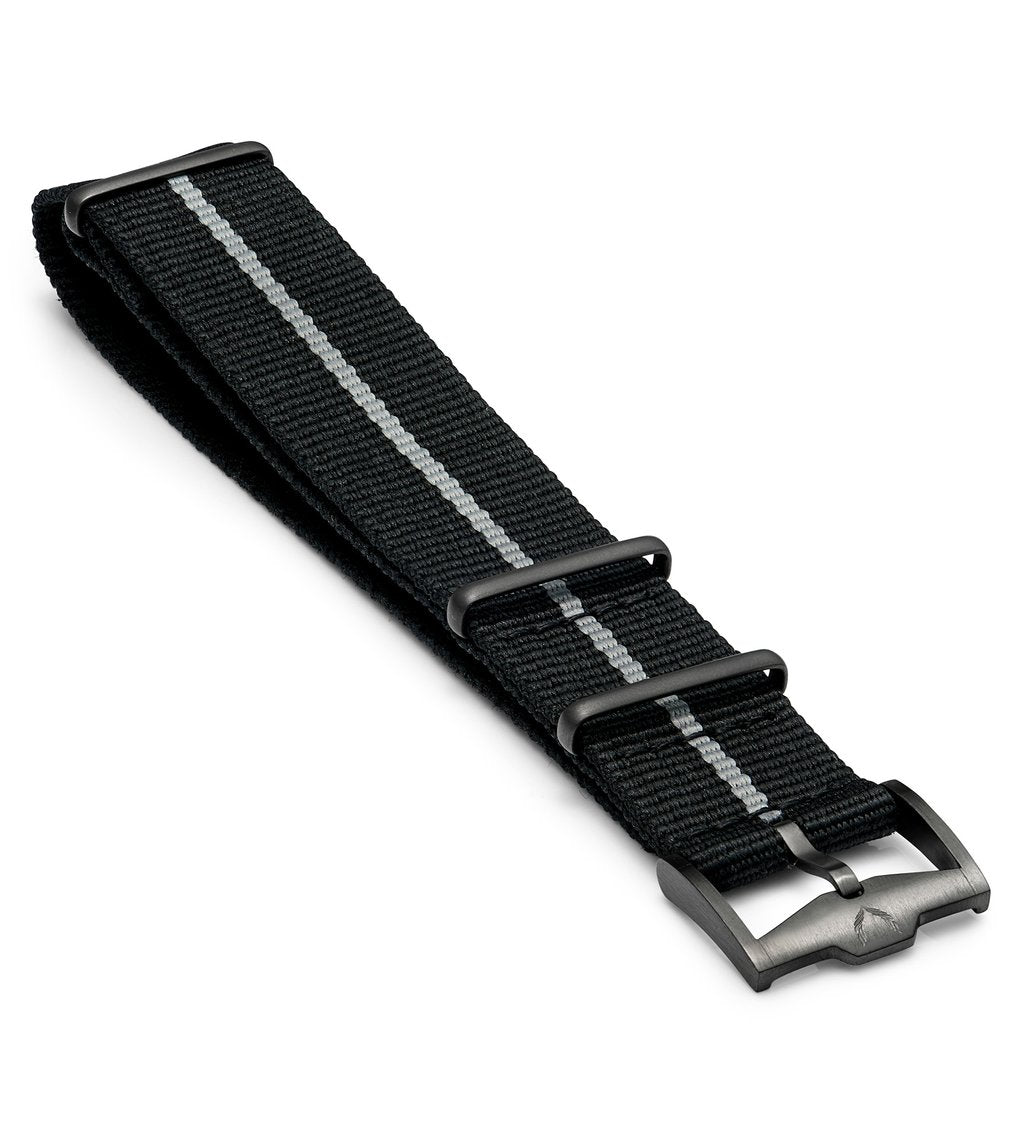PREMIUM Watch Strap Band Army Military Divers Nylon Mens 20mm Black Grey RRP £40