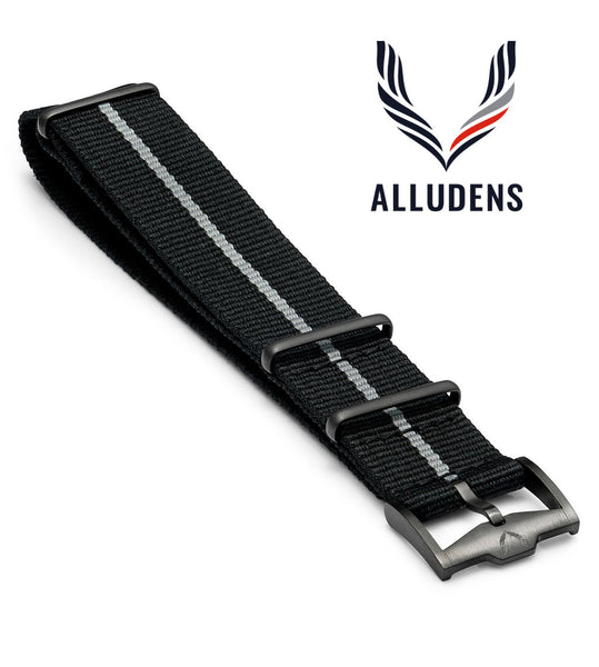 PREMIUM Watch Strap Band Army Military Divers Nylon Mens 20mm Black Grey RRP £40