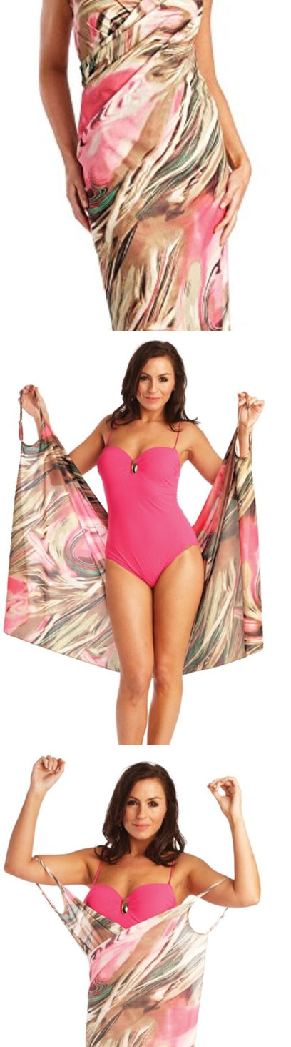 Saress The Ultimate Palm Beach Dress uk size 12 cover up swim wrap sarong kaftan